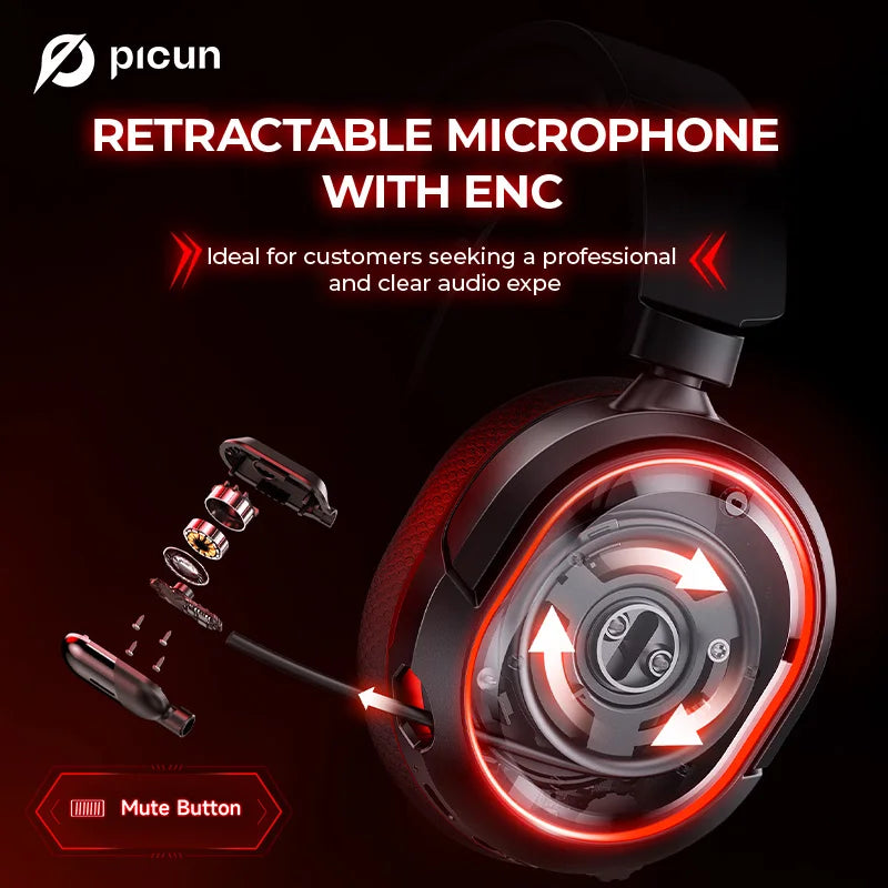 Picun G2 2.4G Wireless Gaming Headset